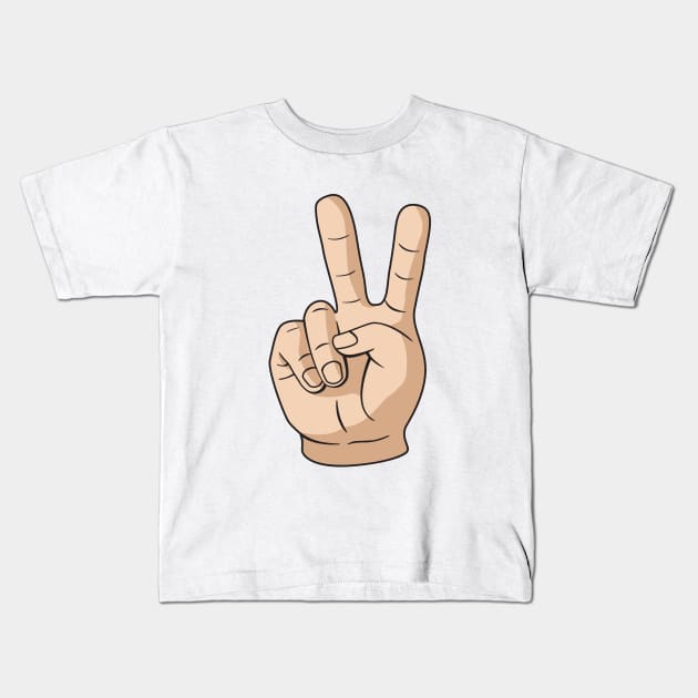 Peace Sign Hand Kids T-Shirt by BlueSkyTheory